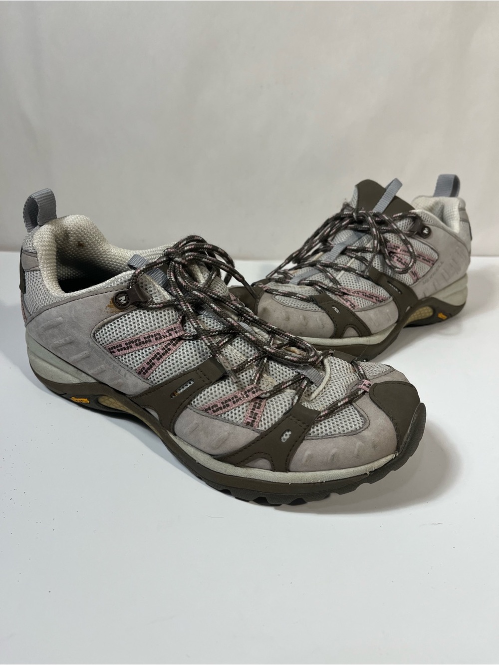 Merrell Siren Sport Elephant Gray Pink Vibram Hiking Trail Shoes 9